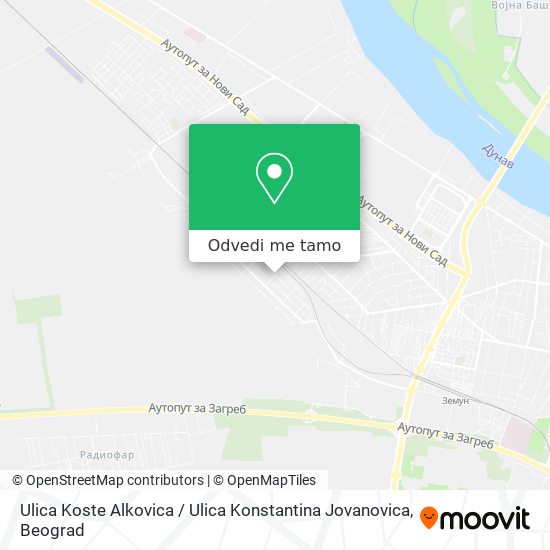 Ulica Koste Alkovica / Ulica Konstantina Jovanovica mapa
