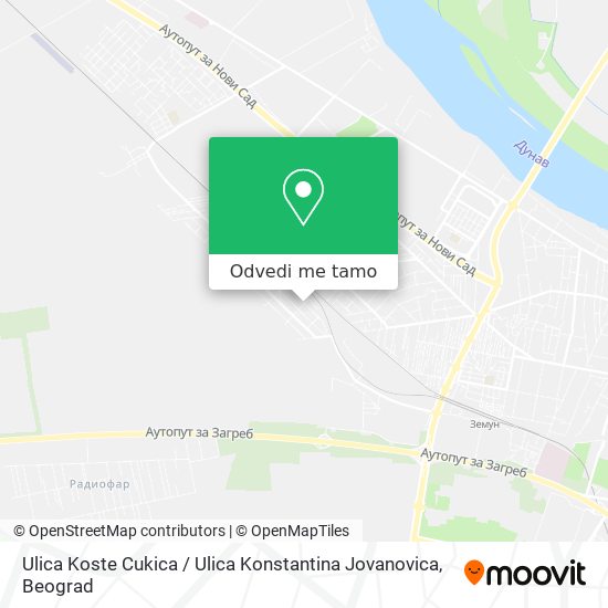 Ulica Koste Cukica / Ulica Konstantina Jovanovica mapa