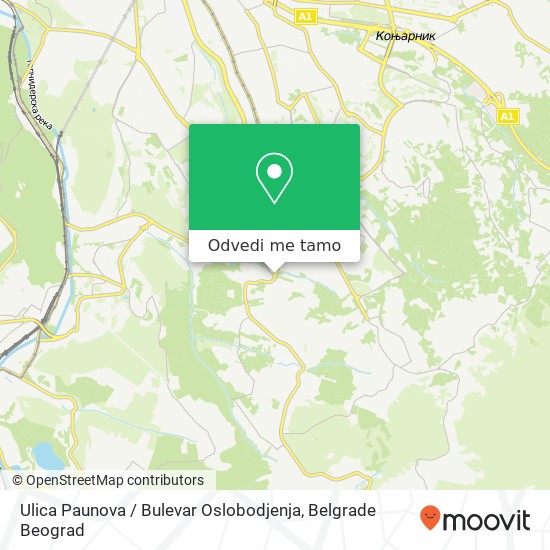 Ulica Paunova / Bulevar Oslobodjenja mapa