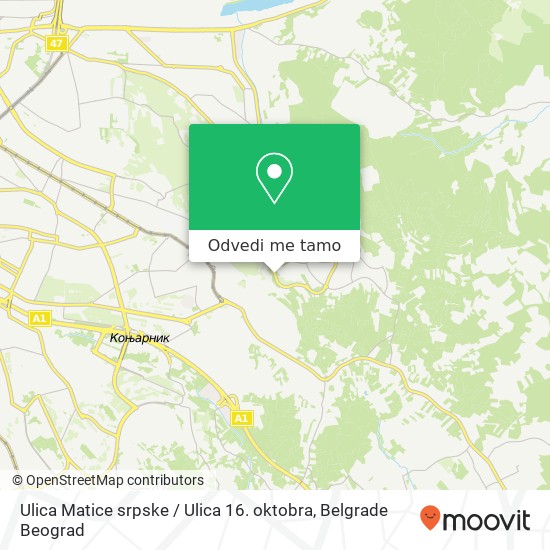 Ulica Matice srpske / Ulica 16. oktobra mapa