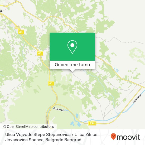 Ulica Vojvode Stepe Stepanovica / Ulica Zikice Jovanovica Spanca mapa