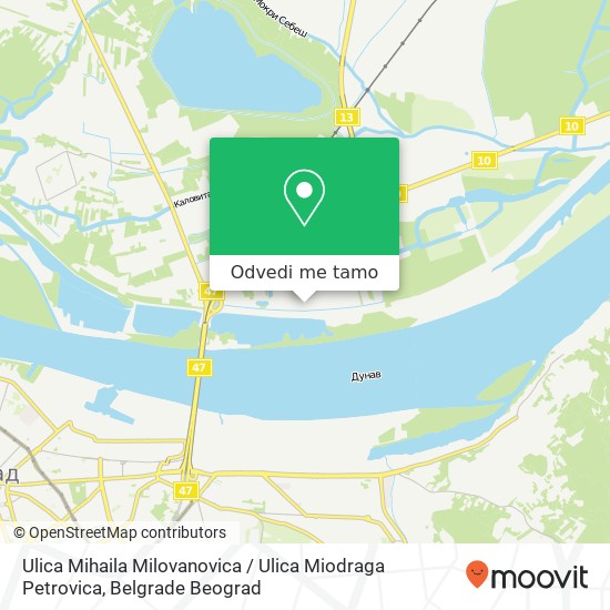Ulica Mihaila Milovanovica / Ulica Miodraga Petrovica mapa