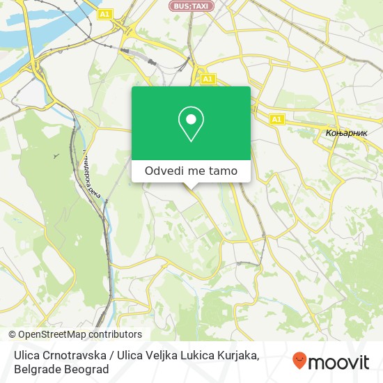 Ulica Crnotravska / Ulica Veljka Lukica Kurjaka mapa