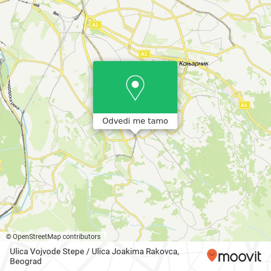 Ulica Vojvode Stepe / Ulica Joakima Rakovca mapa