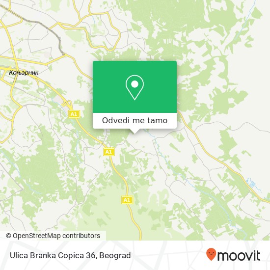 Ulica Branka Copica 36 mapa