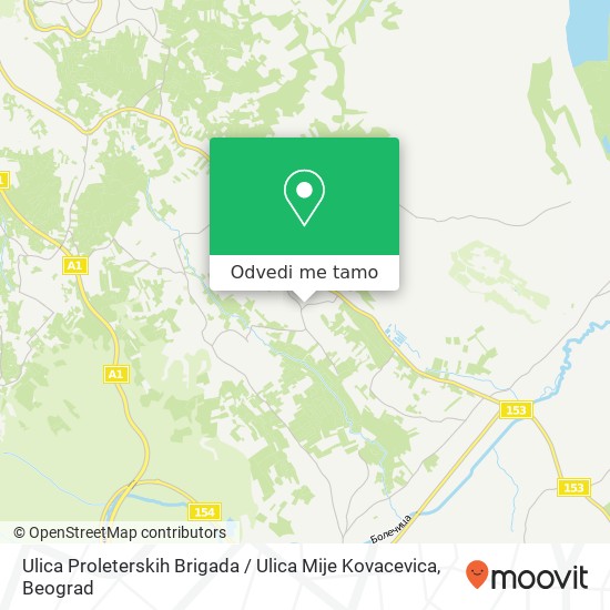 Ulica Proleterskih Brigada / Ulica Mije Kovacevica mapa