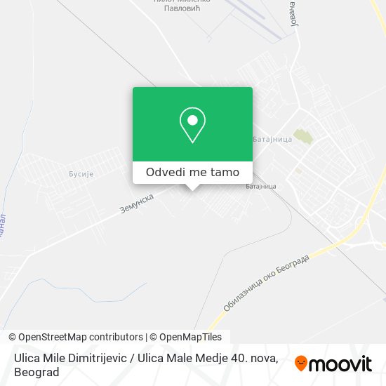 Ulica Mile Dimitrijevic / Ulica Male Medje 40. nova mapa