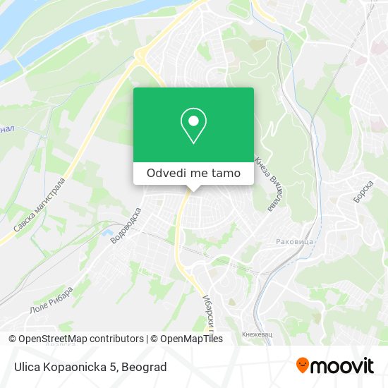 Ulica Kopaonicka 5 mapa