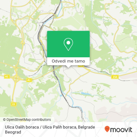 Ulica Oalih boraca / Ulica Palih boraca mapa