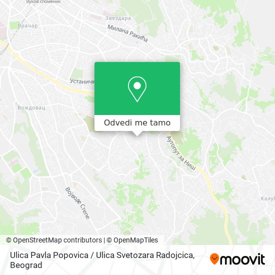 Ulica Pavla Popovica / Ulica Svetozara Radojcica mapa