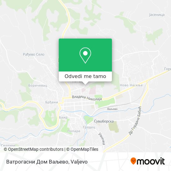 Ватрогасни Дом Ваљево mapa