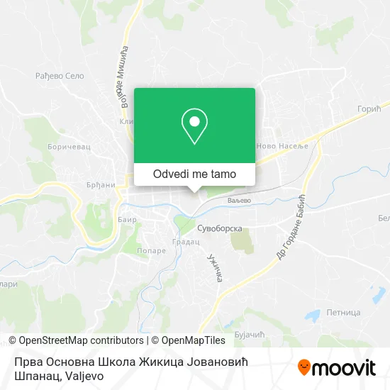 Прва Основна Школа Жикица Јовановић Шпанац mapa