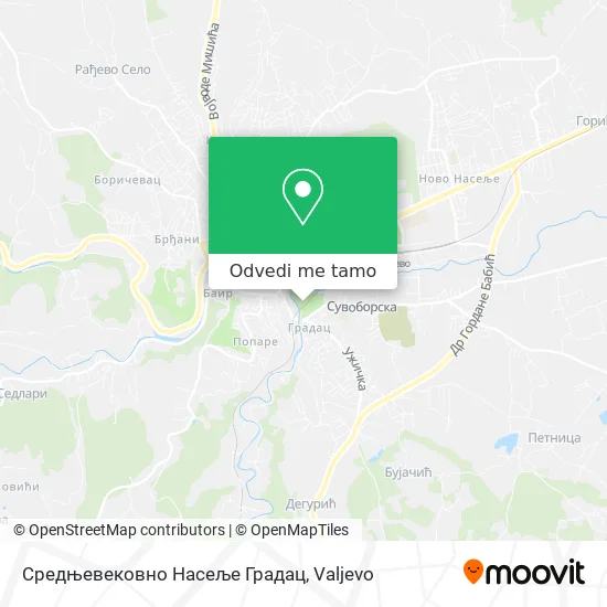 Средњевековно Насеље Градац mapa