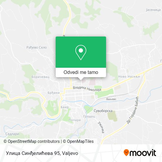 Улица Синђелићева 95 mapa