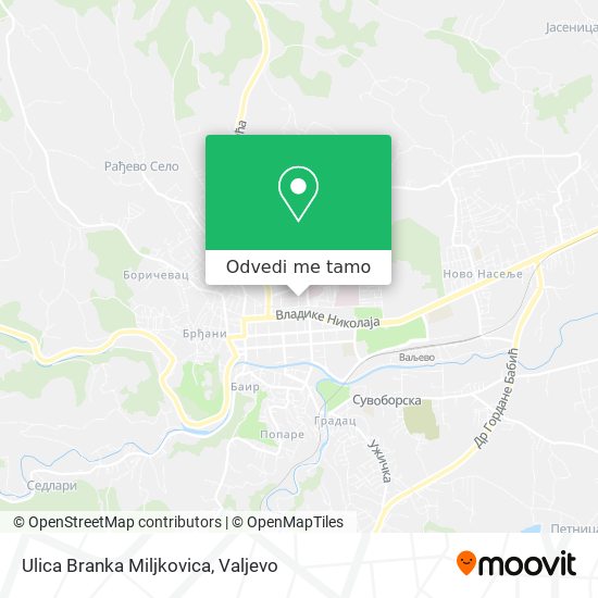 Ulica Branka Miljkovica mapa