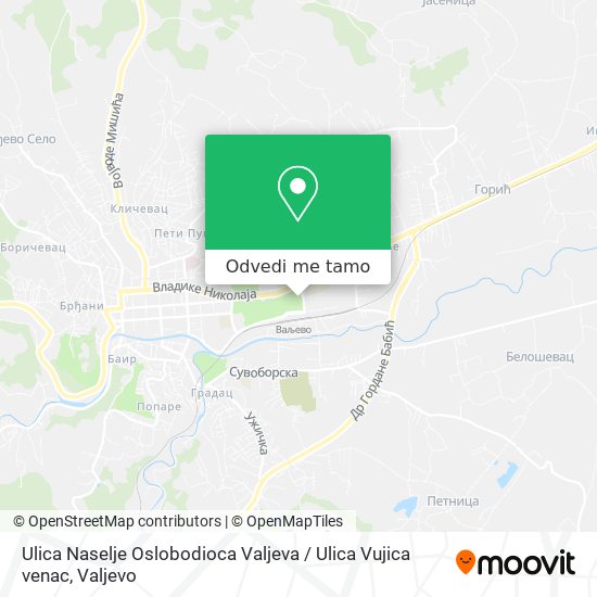 Ulica Naselje Oslobodioca Valjeva / Ulica Vujica venac mapa