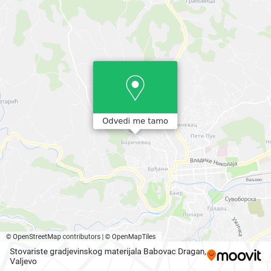 Stovariste gradjevinskog materijala Babovac Dragan mapa