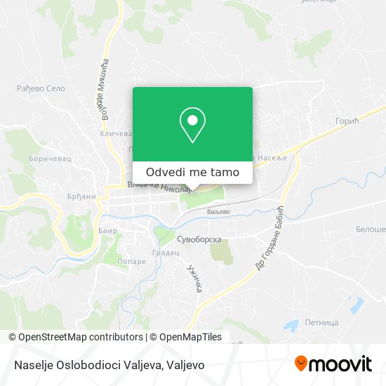 Naselje Oslobodioci Valjeva mapa