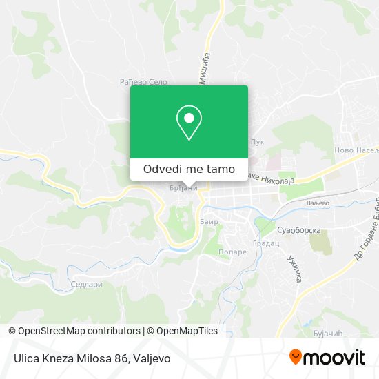 Ulica Kneza Milosa 86 mapa