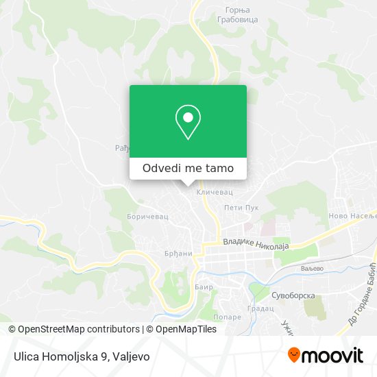 Ulica Homoljska 9 mapa