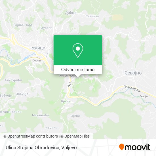 Ulica Stojana Obradovica mapa