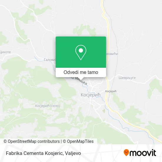 Fabrika Cementa Kosjeric mapa