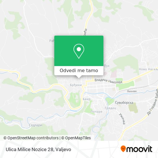 Ulica Milice Nozice 28 mapa