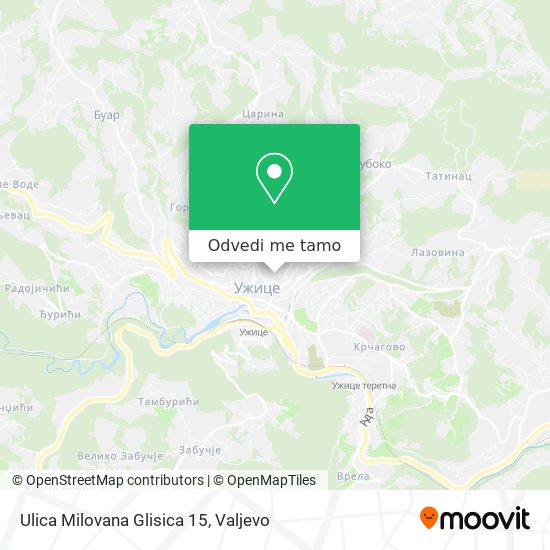 Ulica Milovana Glisica 15 mapa