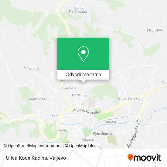 Ulica Koce Racina mapa