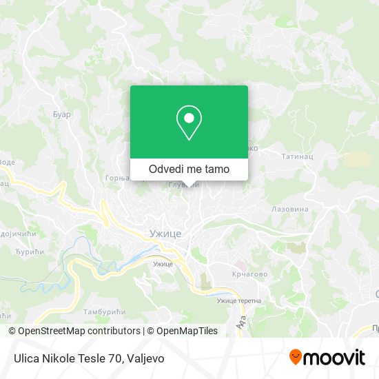 Ulica Nikole Tesle 70 mapa