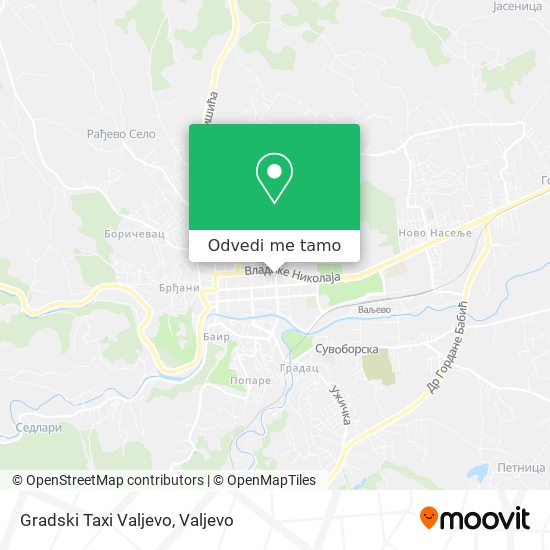 Gradski Taxi Valjevo mapa