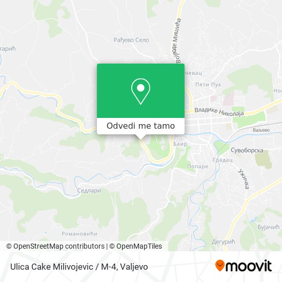 Ulica Cake Milivojevic / M-4 mapa