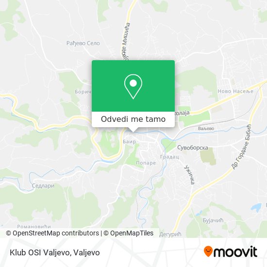 Klub  OSI  Valjevo mapa