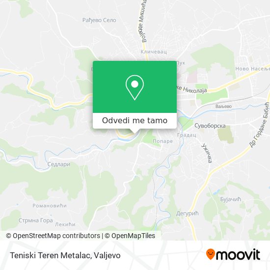 Teniski Teren Metalac mapa