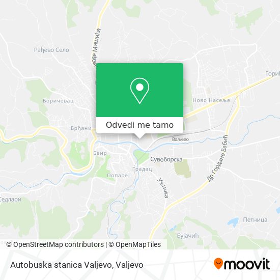 Autobuska stanica Valjevo mapa