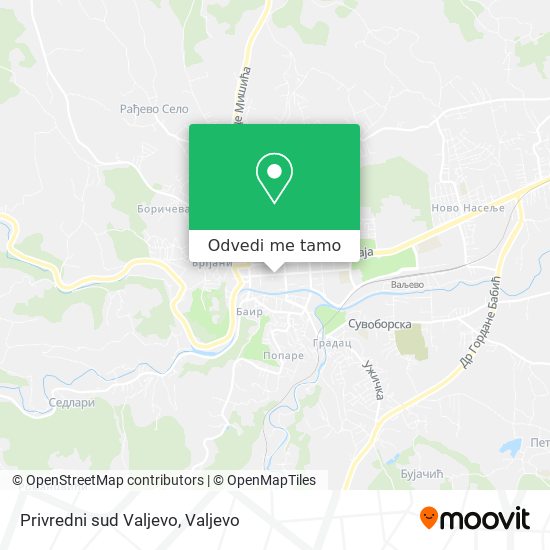 Privredni sud Valjevo mapa