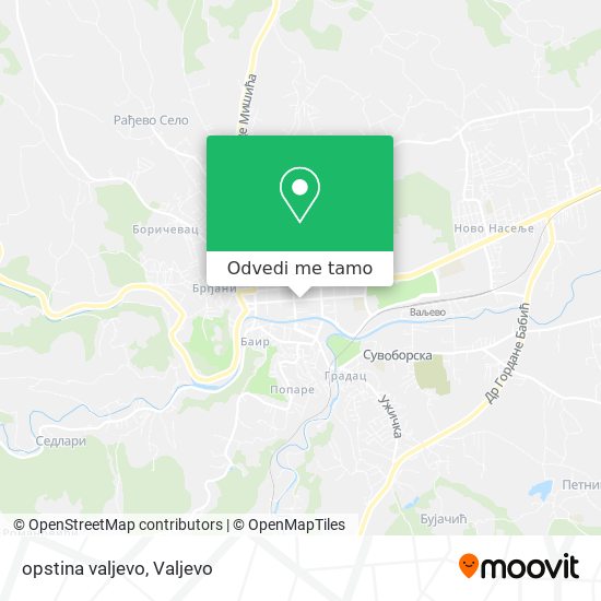 opstina valjevo mapa