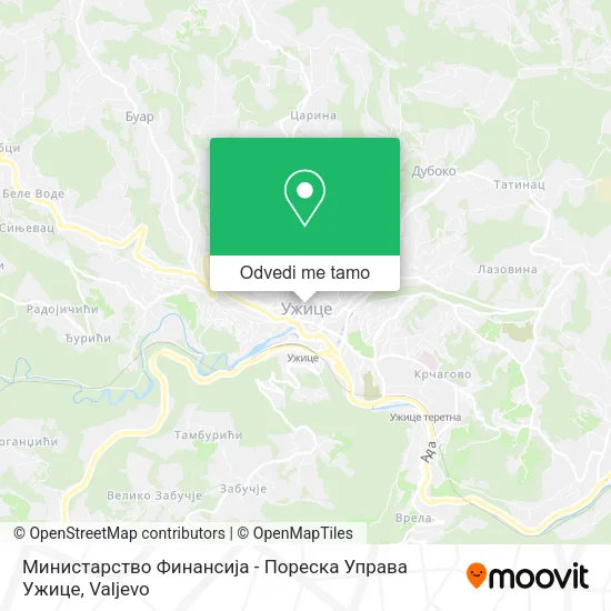 Министарство Финансија - Пореска Управа Ужице mapa