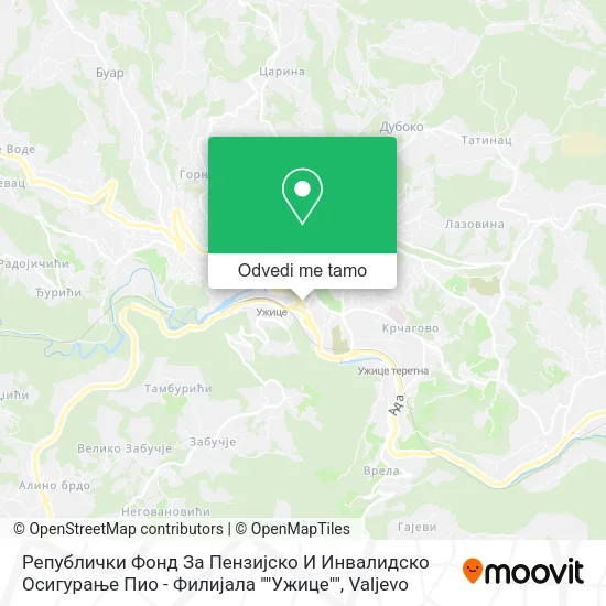 Републички Фонд За Пензијско И Инвалидско Осигурање Пио - Филијала ""Ужице"" mapa
