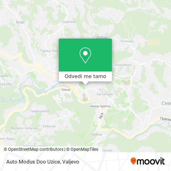 Auto Modus Doo Uzice mapa