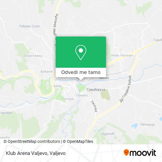 Klub Arena Valjevo mapa