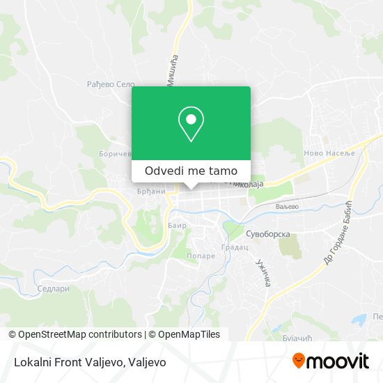 Lokalni Front Valjevo mapa