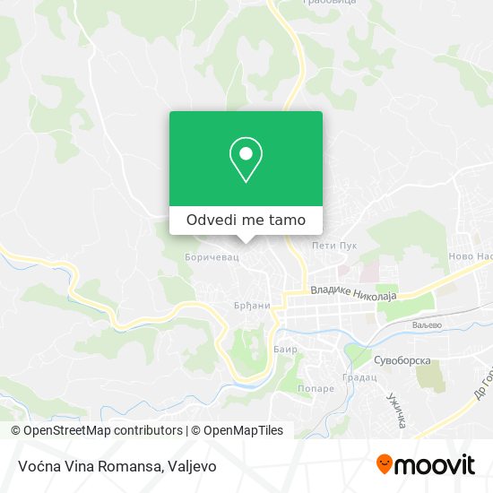 Voćna Vina Romansa mapa