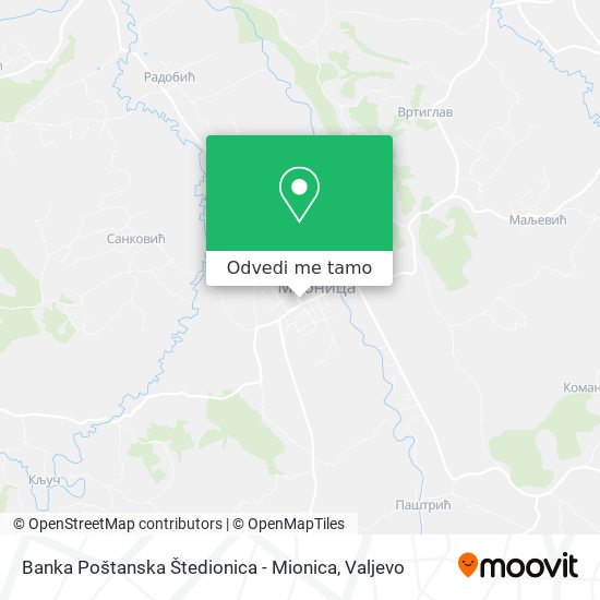 Banka Poštanska Štedionica - Mionica mapa