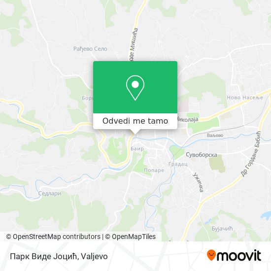 Парк Виде Јоцић mapa