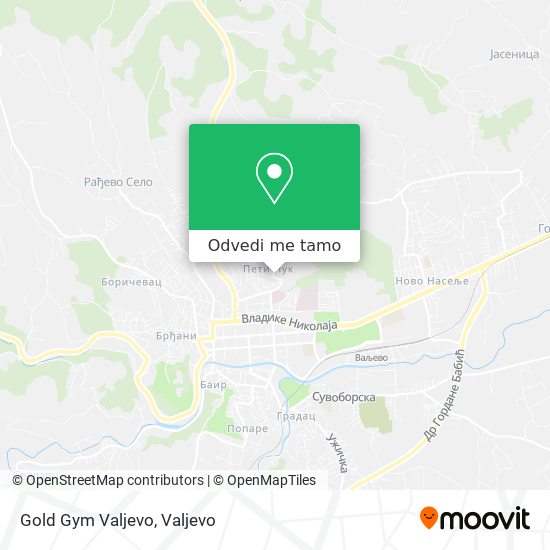 Gold Gym Valjevo mapa