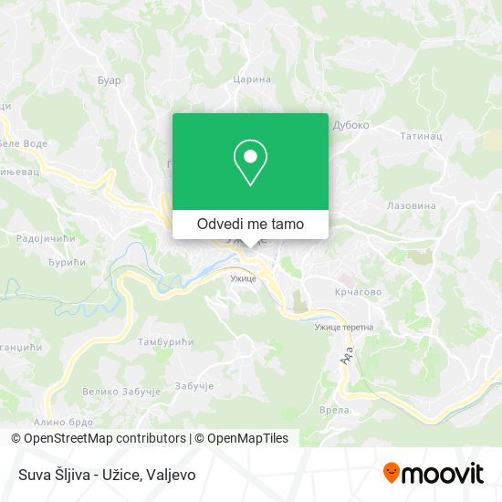 Suva Šljiva - Užice mapa