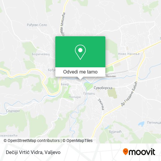 Dečiji Vrtić Vidra mapa