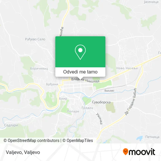 Valjevo mapa
