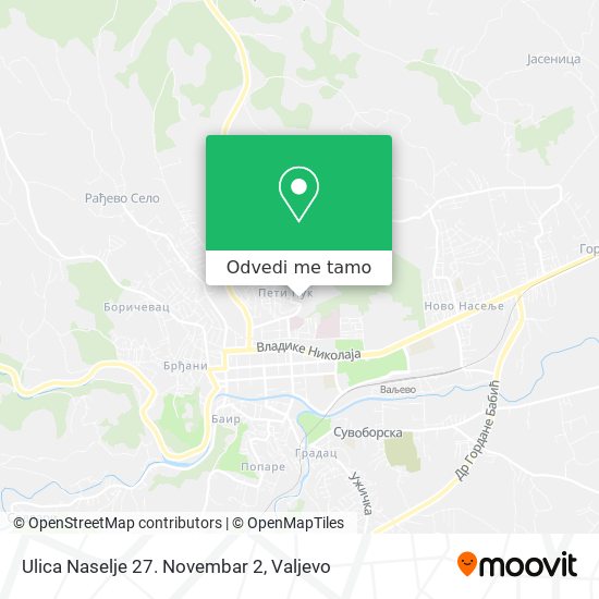 Ulica Naselje 27. Novembar 2 mapa